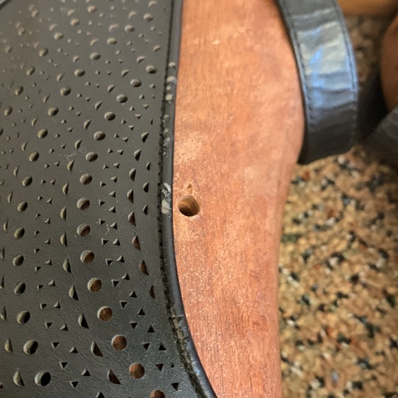 Jeffrey Campbell Black Wedge Cirque Cut-Out Ankle Strap Heels, size 8 - Picture 6 of 11